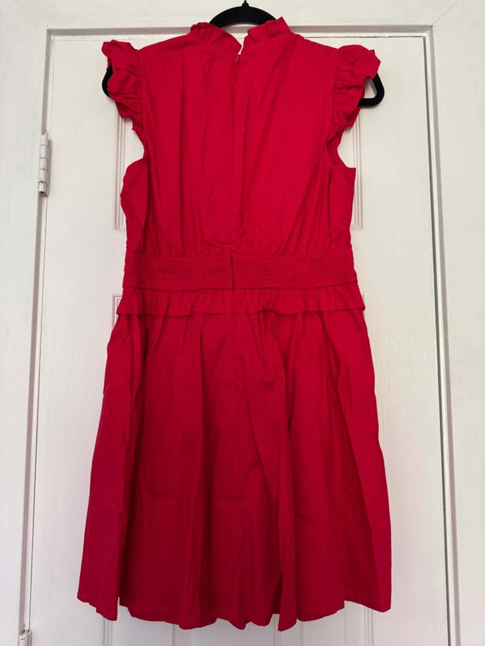 Women’s' Red Ruffle Front Dress - Picture 5 of 5